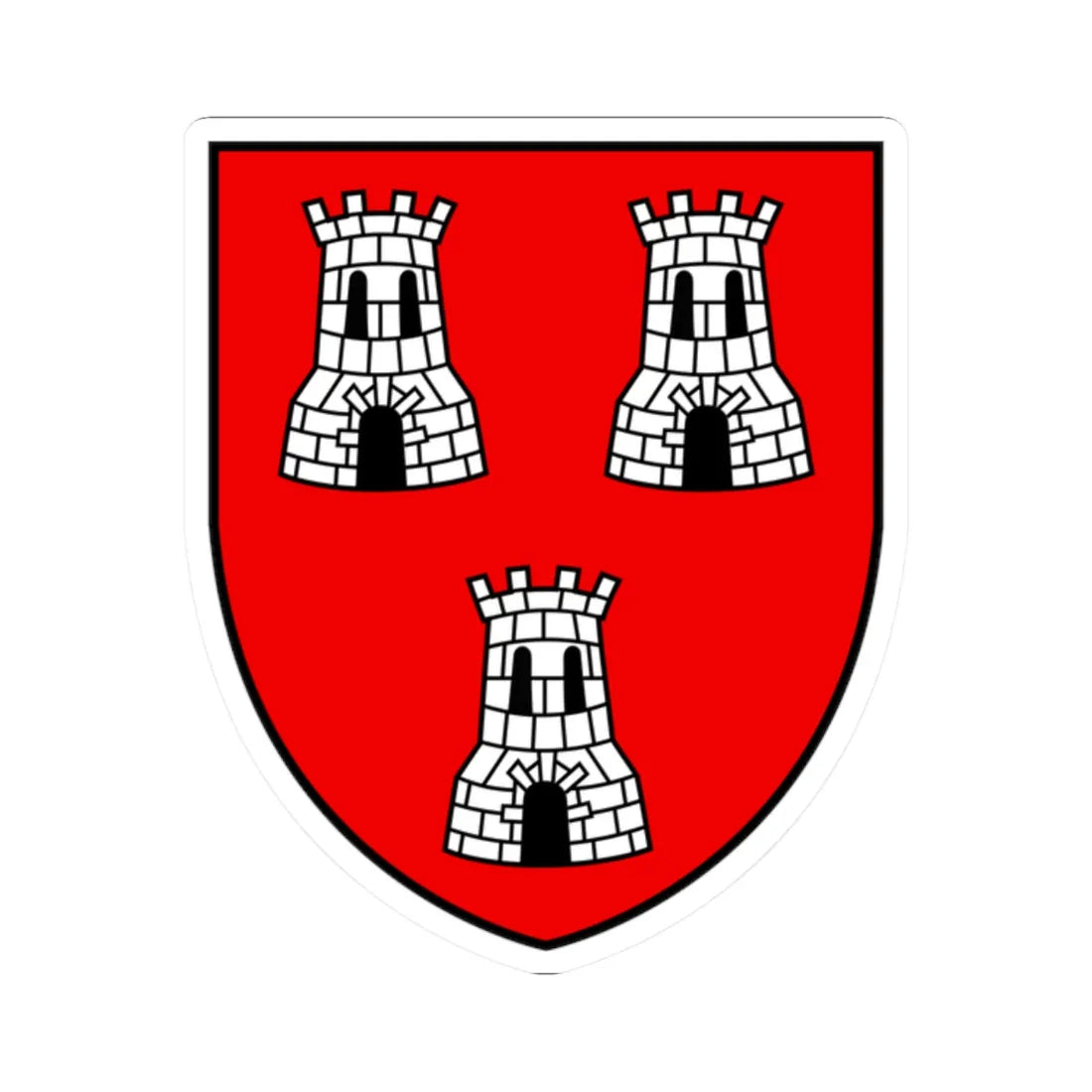 CHE Massongex COA (Switzerland) (Coat of Arms) STICKER Vinyl Kiss-Cut Decal 2 Inch White - The Sticker Space