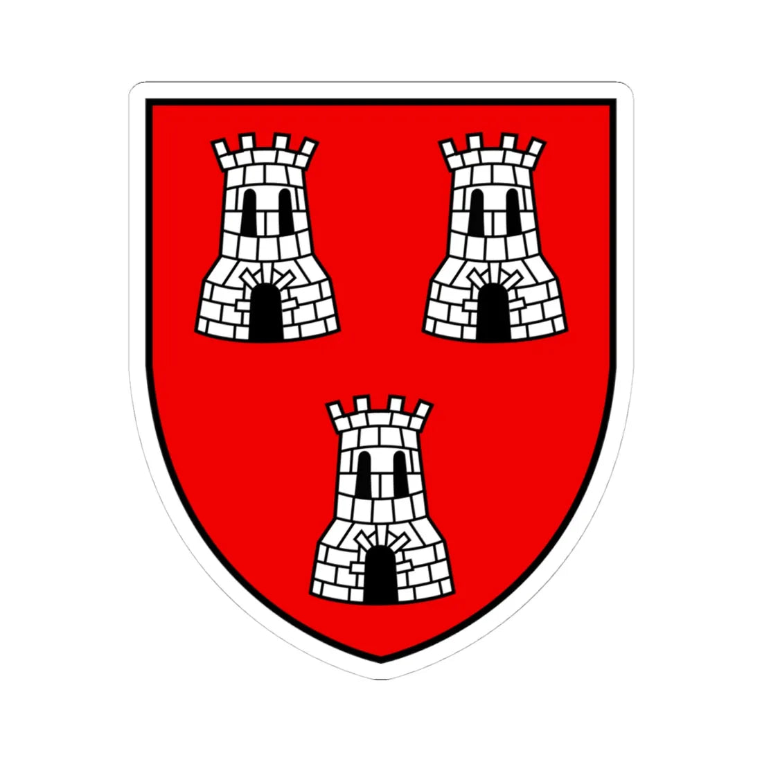 CHE Massongex COA (Switzerland) (Coat of Arms) STICKER Vinyl Kiss-Cut Decal 4 Inch White - The Sticker Space