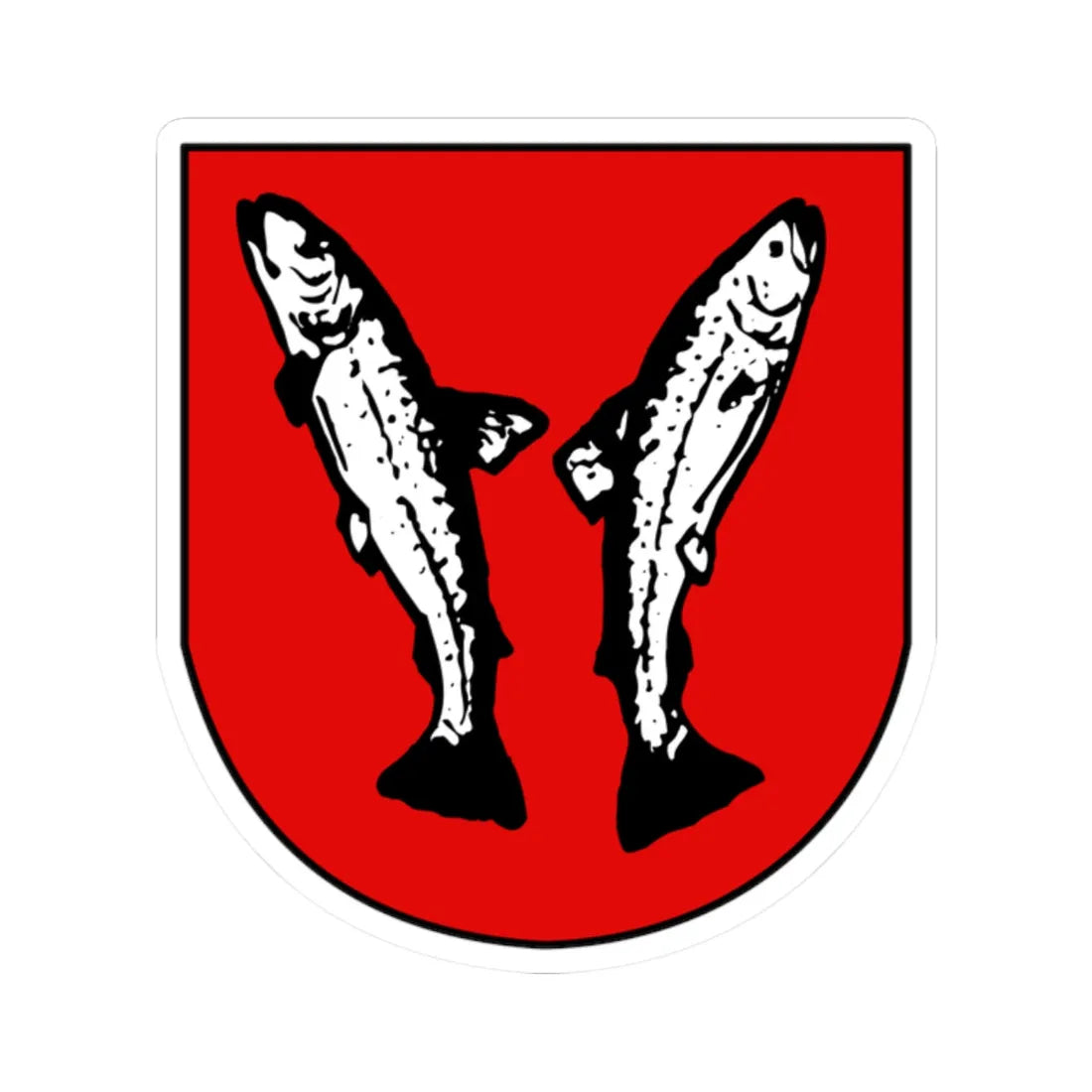 CHE Meyriez COA (Switzerland) (Coat of Arms) STICKER Vinyl Kiss-Cut Decal 2 Inch White - The Sticker Space