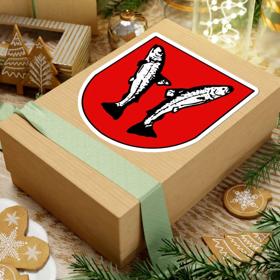 CHE Meyriez COA (Switzerland) (Coat of Arms) STICKER Vinyl Kiss-Cut Decal - The Sticker Space