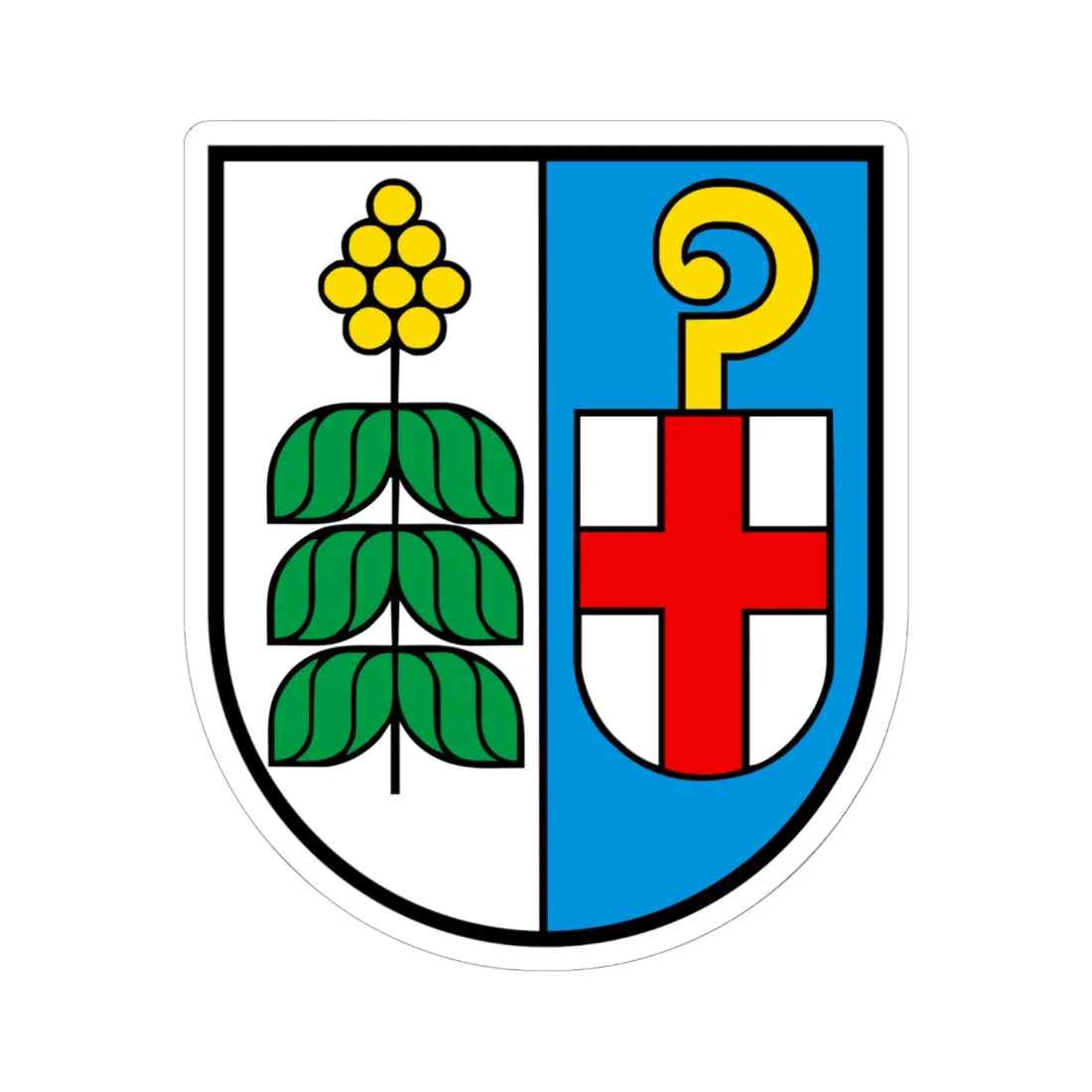 CHE Mezzovico-Vira COA (Switzerland) (Coat of Arms) STICKER Vinyl Kiss-Cut Decal 6 Inch White - The Sticker Space