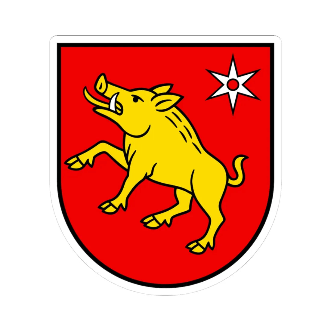 CHE Ménières COA (Switzerland) (Coat of Arms) STICKER Vinyl Kiss-Cut Decal 3 Inch White - The Sticker Space