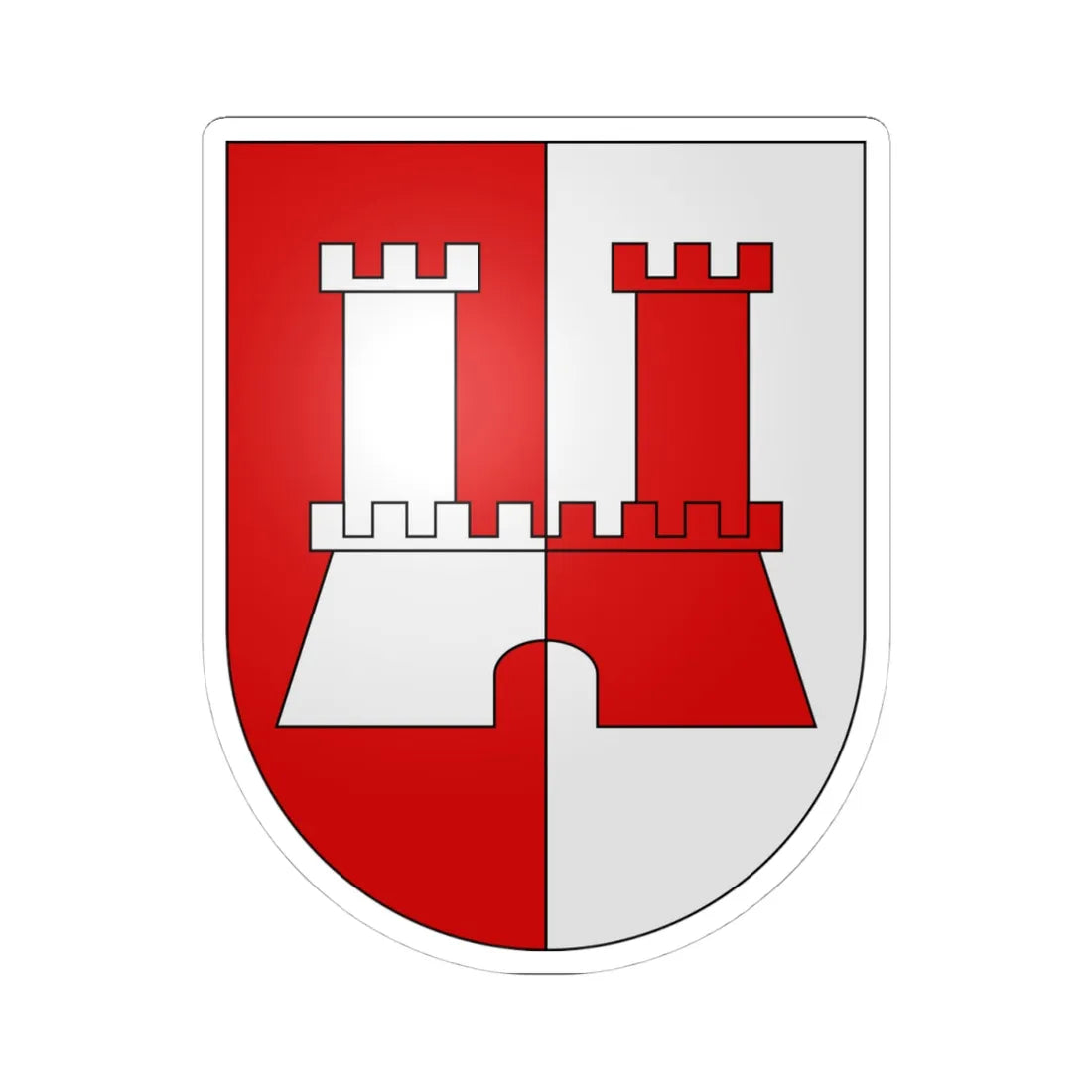 CHE Morbio Inferiore COA (Switzerland) (Coat of Arms) STICKER Vinyl Kiss-Cut Decal 4 Inch White - The Sticker Space