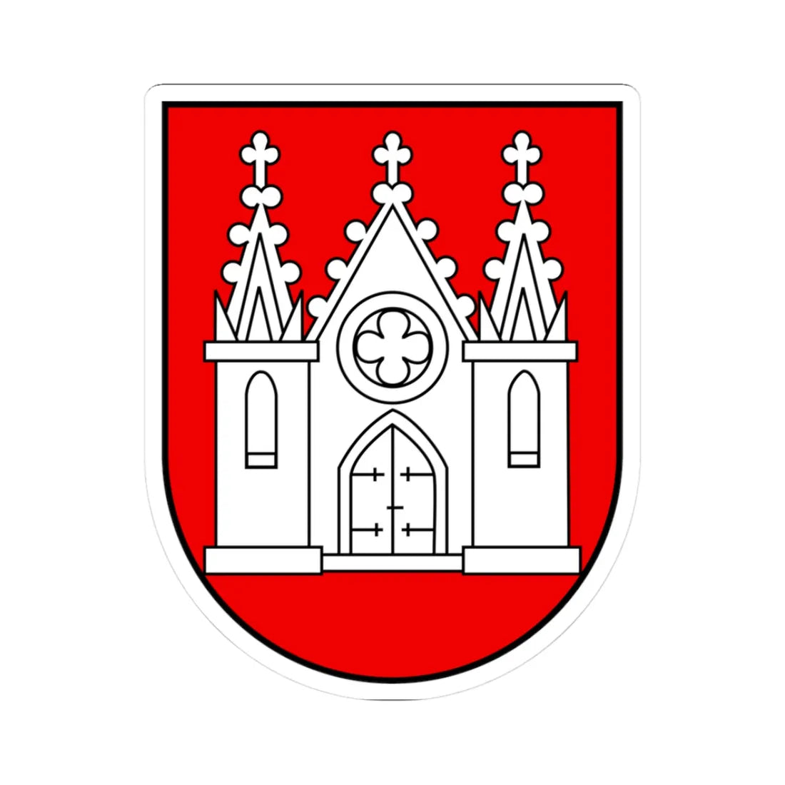 CHE Moutier ancien district COA (Switzerland) (Coat of Arms) STICKER Vinyl Kiss-Cut Decal 3 Inch White - The Sticker Space