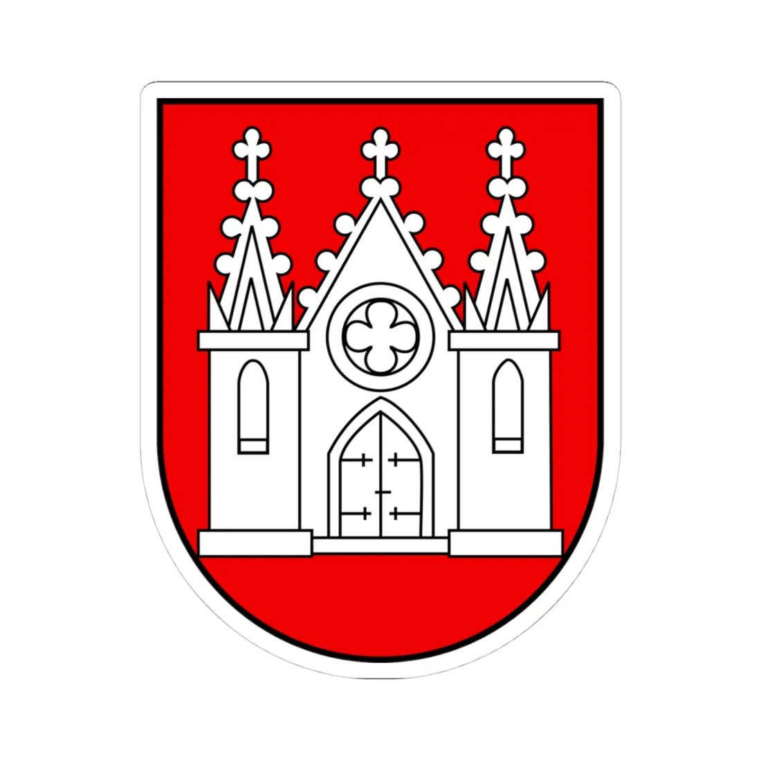 CHE Moutier ancien district COA (Switzerland) (Coat of Arms) STICKER Vinyl Kiss-Cut Decal 4 Inch White - The Sticker Space