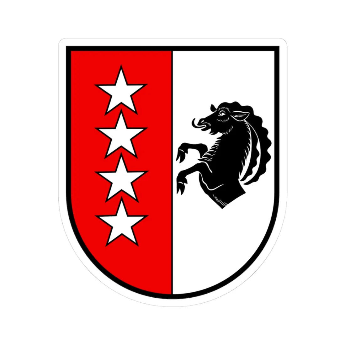 CHE Mürren COA (Switzerland) (Coat of Arms) STICKER Vinyl Kiss-Cut Decal 3 Inch White - The Sticker Space