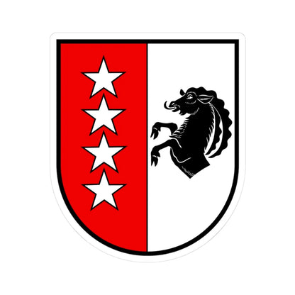 CHE Mürren COA (Switzerland) (Coat of Arms) STICKER Vinyl Kiss-Cut Decal 3 Inch White - The Sticker Space