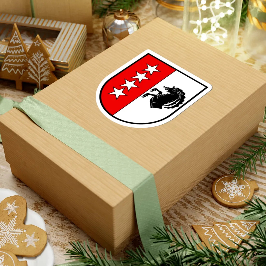 CHE Mürren COA (Switzerland) (Coat of Arms) STICKER Vinyl Kiss-Cut Decal - The Sticker Space