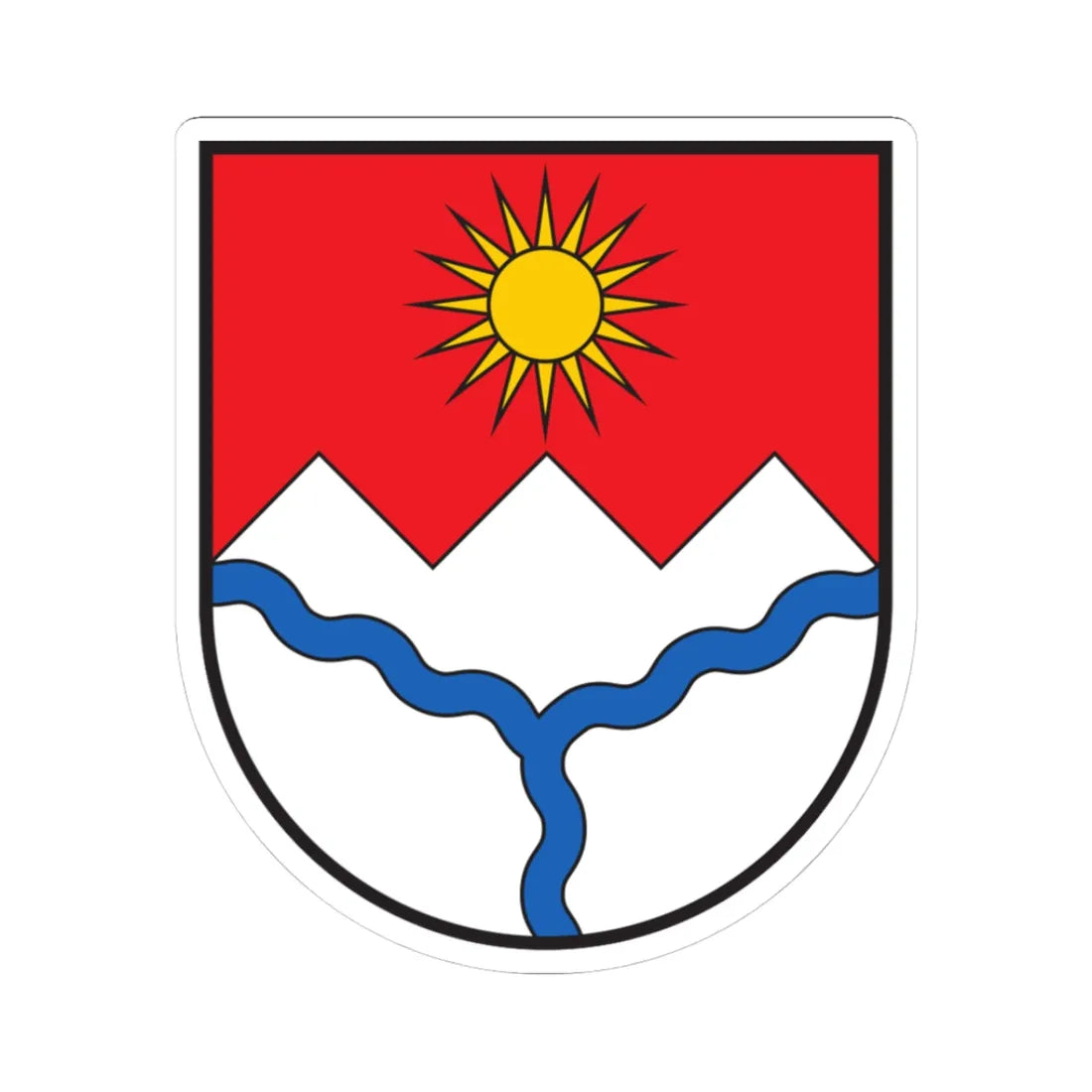 CHE Muntogna da Schons COA (Switzerland) (Coat of Arms) STICKER Vinyl Kiss-Cut Decal 3 Inch White - The Sticker Space