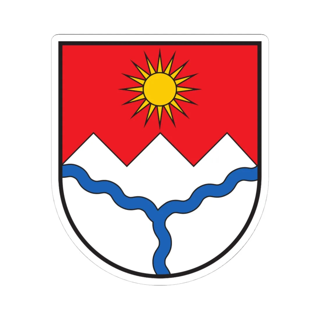 CHE Muntogna da Schons COA (Switzerland) (Coat of Arms) STICKER Vinyl Kiss-Cut Decal 4 Inch White - The Sticker Space