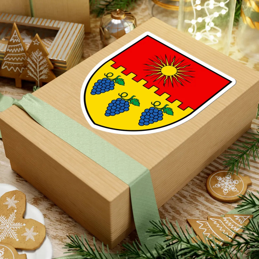 CHE Noble-Contrée COA alt (Switzerland) (Coat of Arms) STICKER Vinyl Kiss-Cut Decal - The Sticker Space