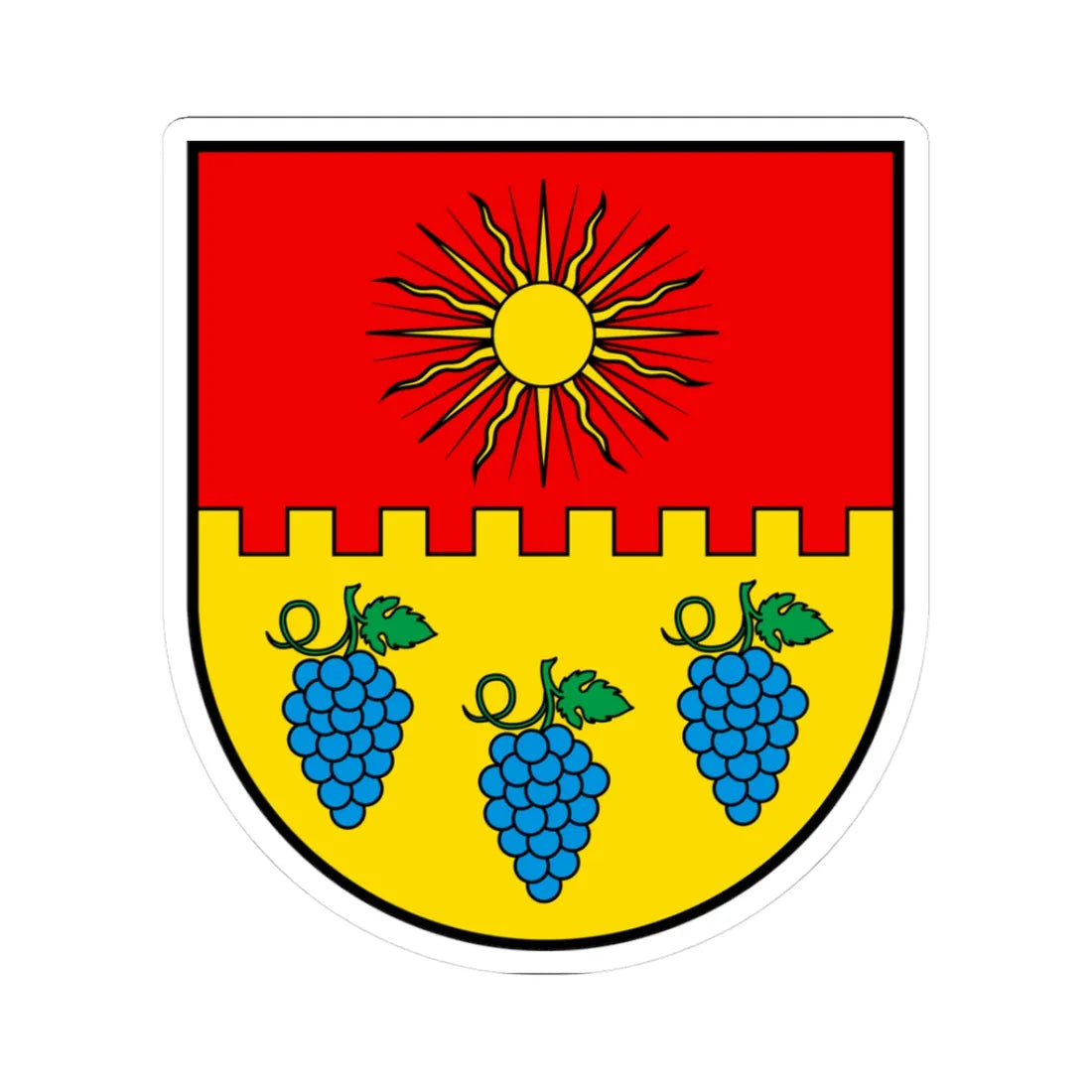 CHE Noble-Contrée COA (Switzerland) (Coat of Arms) STICKER Vinyl Kiss-Cut Decal 3 Inch White - The Sticker Space