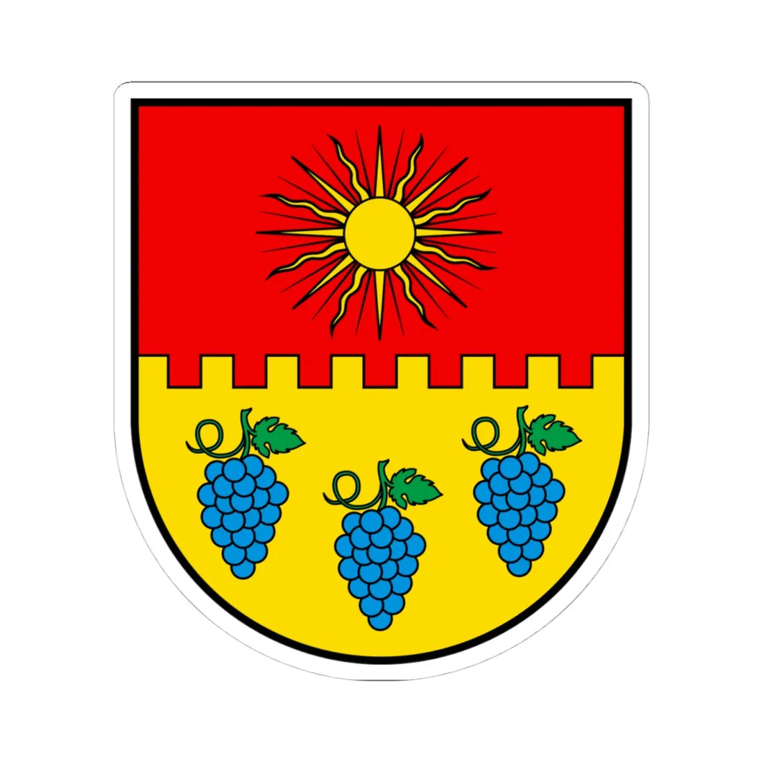 CHE Noble-Contrée COA (Switzerland) (Coat of Arms) STICKER Vinyl Kiss-Cut Decal 4 Inch White - The Sticker Space
