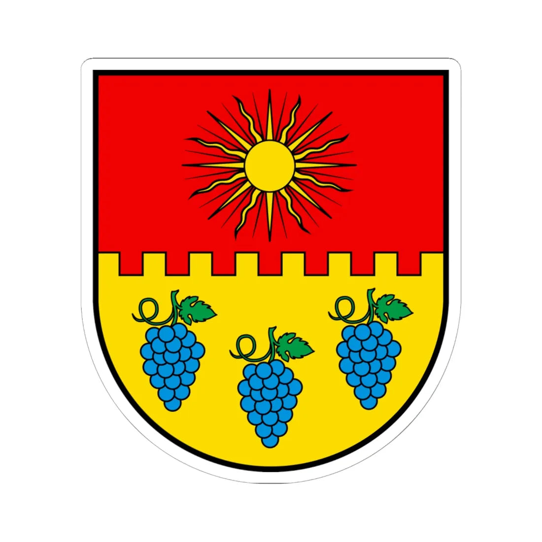 CHE Noble-Contrée COA (Switzerland) (Coat of Arms) STICKER Vinyl Kiss-Cut Decal 6 Inch White - The Sticker Space