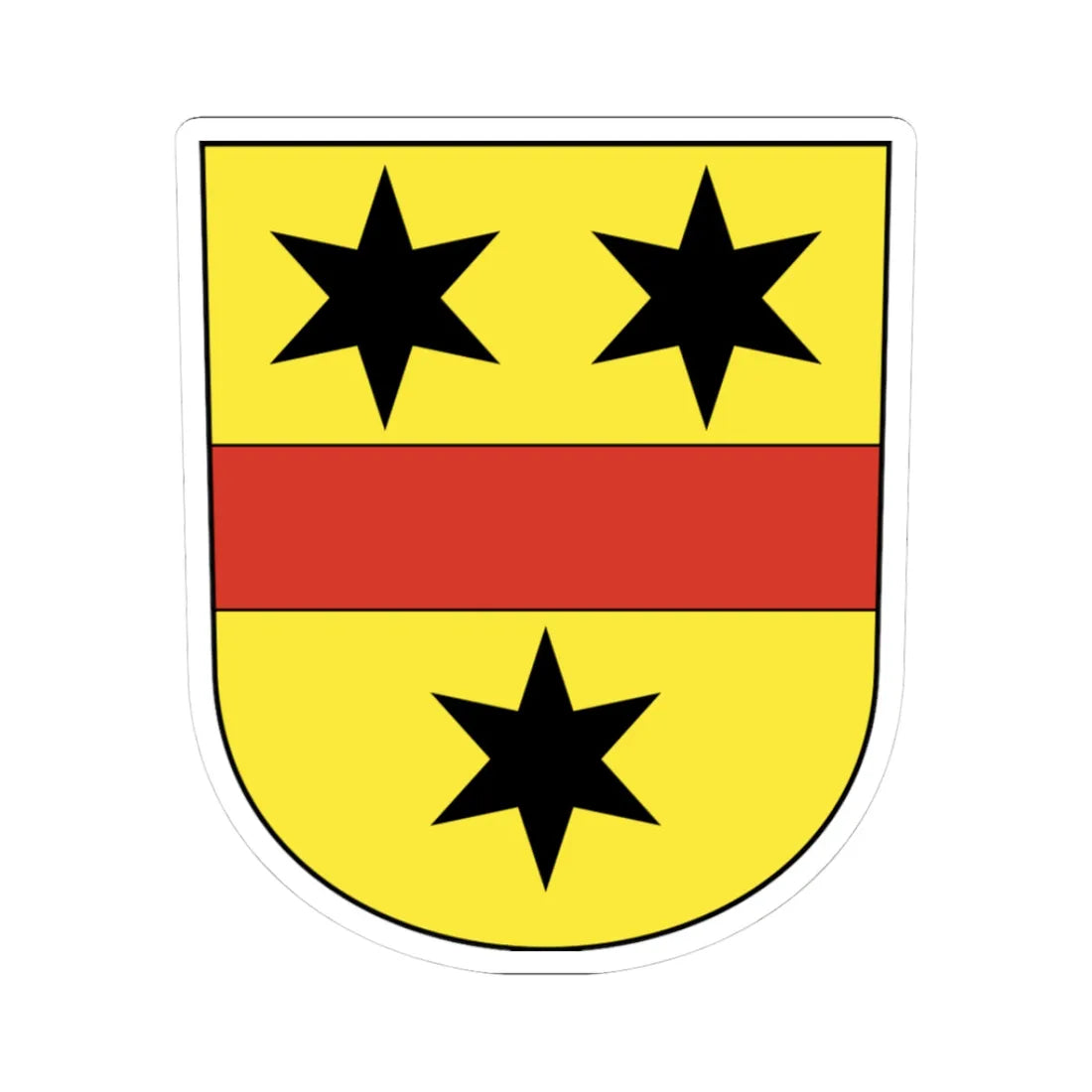 CHE Rifferswil COA (Switzerland) (Coat of Arms) STICKER Vinyl Kiss-Cut Decal 3 Inch White - The Sticker Space