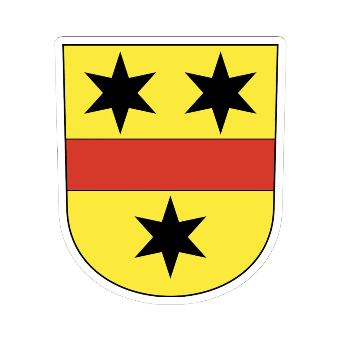 CHE Rifferswil COA (Switzerland) (Coat of Arms) STICKER Vinyl Kiss-Cut Decal 4 Inch White - The Sticker Space