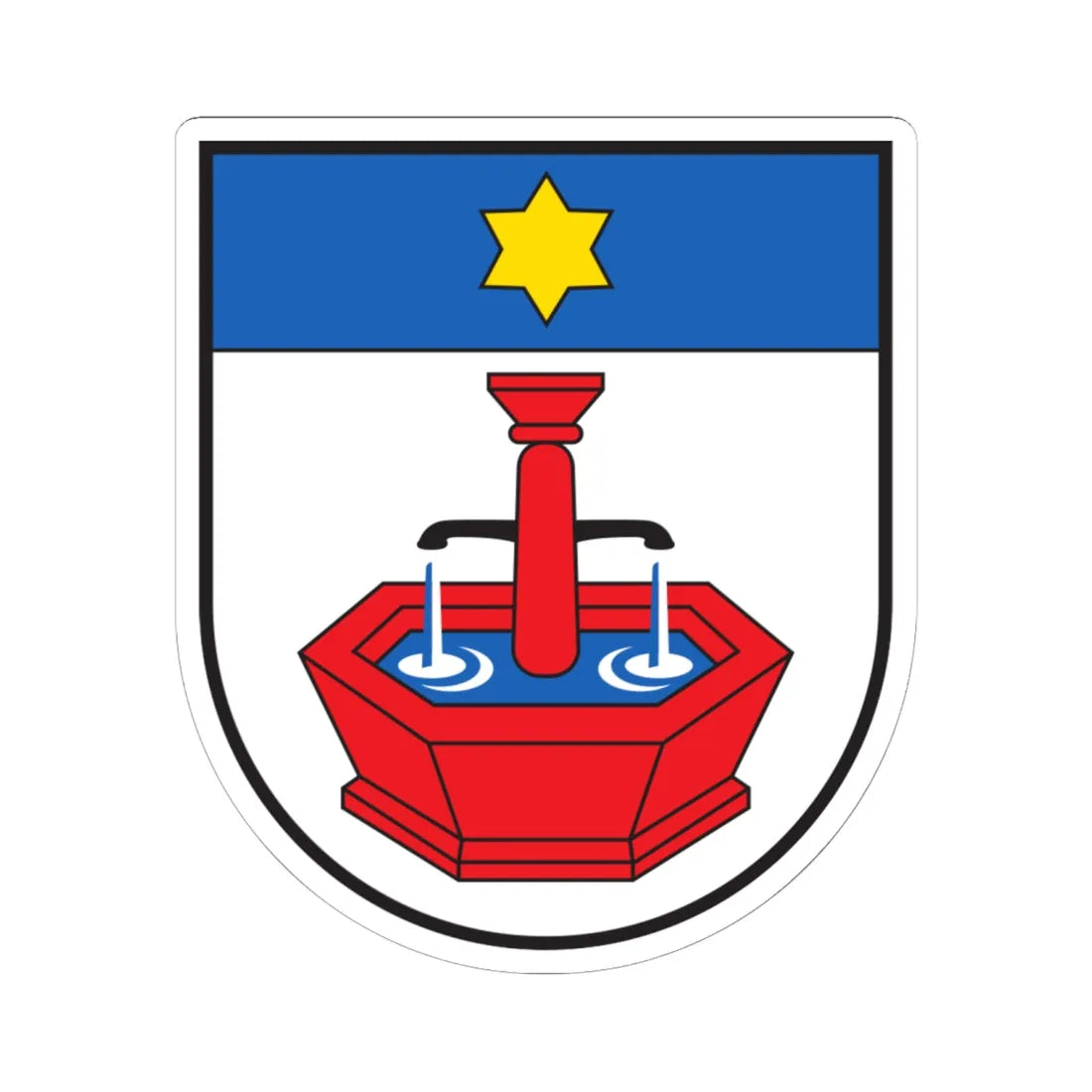 CHE Rothenbrunnen COA (Switzerland) (Coat of Arms) STICKER Vinyl Kiss-Cut Decal 6 Inch White - The Sticker Space