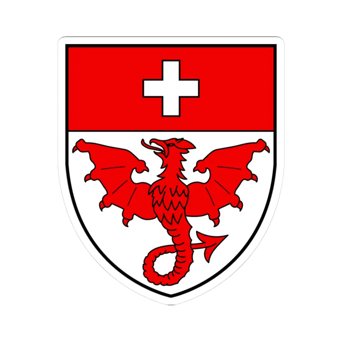 CHE Saas-Almagell COA (Switzerland) (Coat of Arms) STICKER Vinyl Kiss-Cut Decal 3 Inch White - The Sticker Space