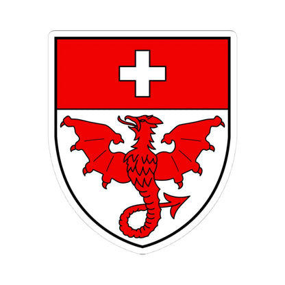 CHE Saas-Almagell COA (Switzerland) (Coat of Arms) STICKER Vinyl Kiss-Cut Decal 4 Inch White - The Sticker Space