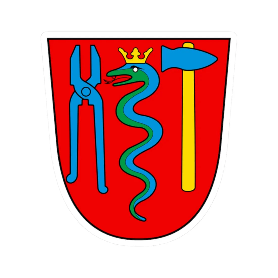 CHE Schmitten FR COA (Switzerland) (Coat of Arms) STICKER Vinyl Kiss-Cut Decal 2 Inch White - The Sticker Space