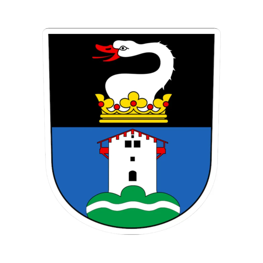 CHE Schwende-Rüte COA (Switzerland) (Coat of Arms) STICKER Vinyl Kiss-Cut Decal 2 Inch White - The Sticker Space