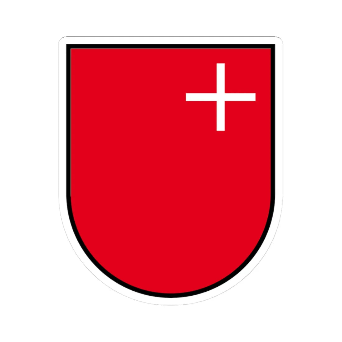 CHE Schwyz SZ COA (Switzerland) (Coat of Arms) STICKER Vinyl Kiss-Cut Decal 3 Inch White - The Sticker Space