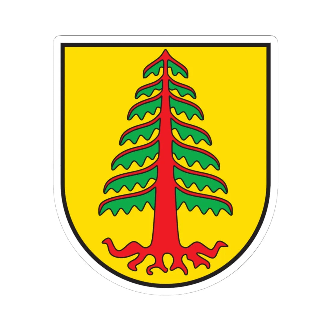 CHE Seewis im Prättigau COA (Switzerland) (Coat of Arms) STICKER Vinyl Kiss-Cut Decal 4 Inch White - The Sticker Space