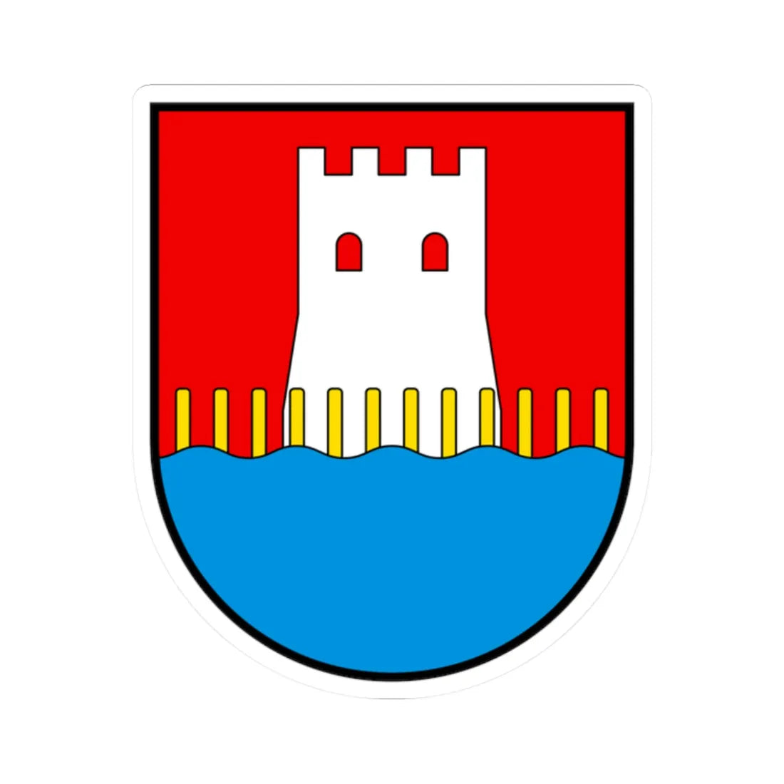 CHE Stansstad COA (Switzerland) (Coat of Arms) STICKER Vinyl Kiss-Cut Decal 2 Inch White - The Sticker Space