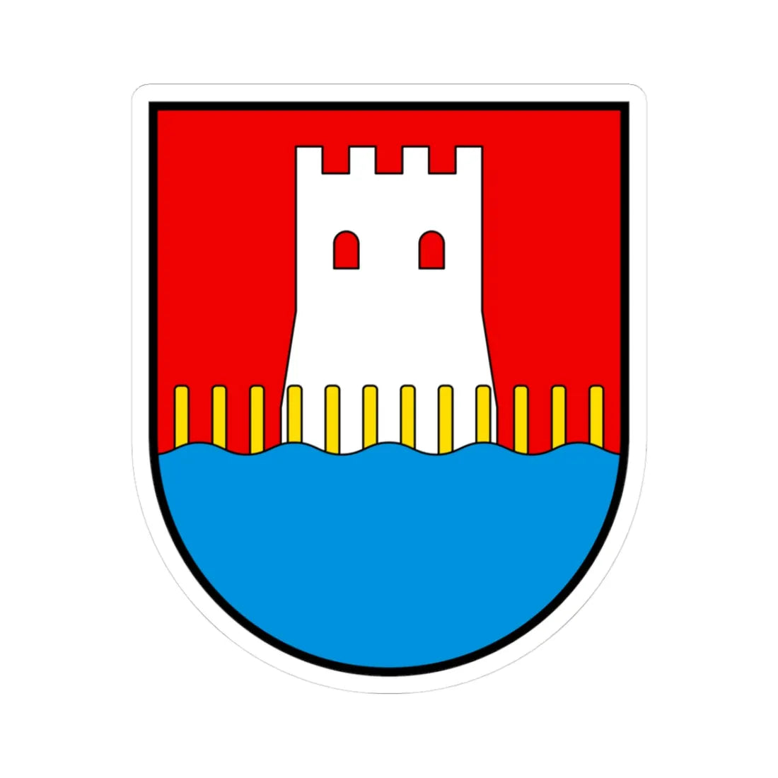 CHE Stansstad COA (Switzerland) (Coat of Arms) STICKER Vinyl Kiss-Cut Decal 3 Inch White - The Sticker Space