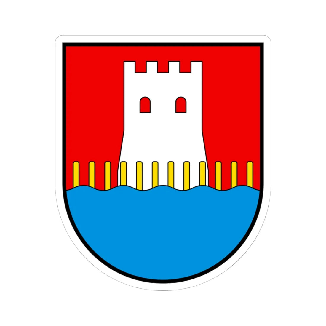 CHE Stansstad COA (Switzerland) (Coat of Arms) STICKER Vinyl Kiss-Cut Decal 4 Inch White - The Sticker Space