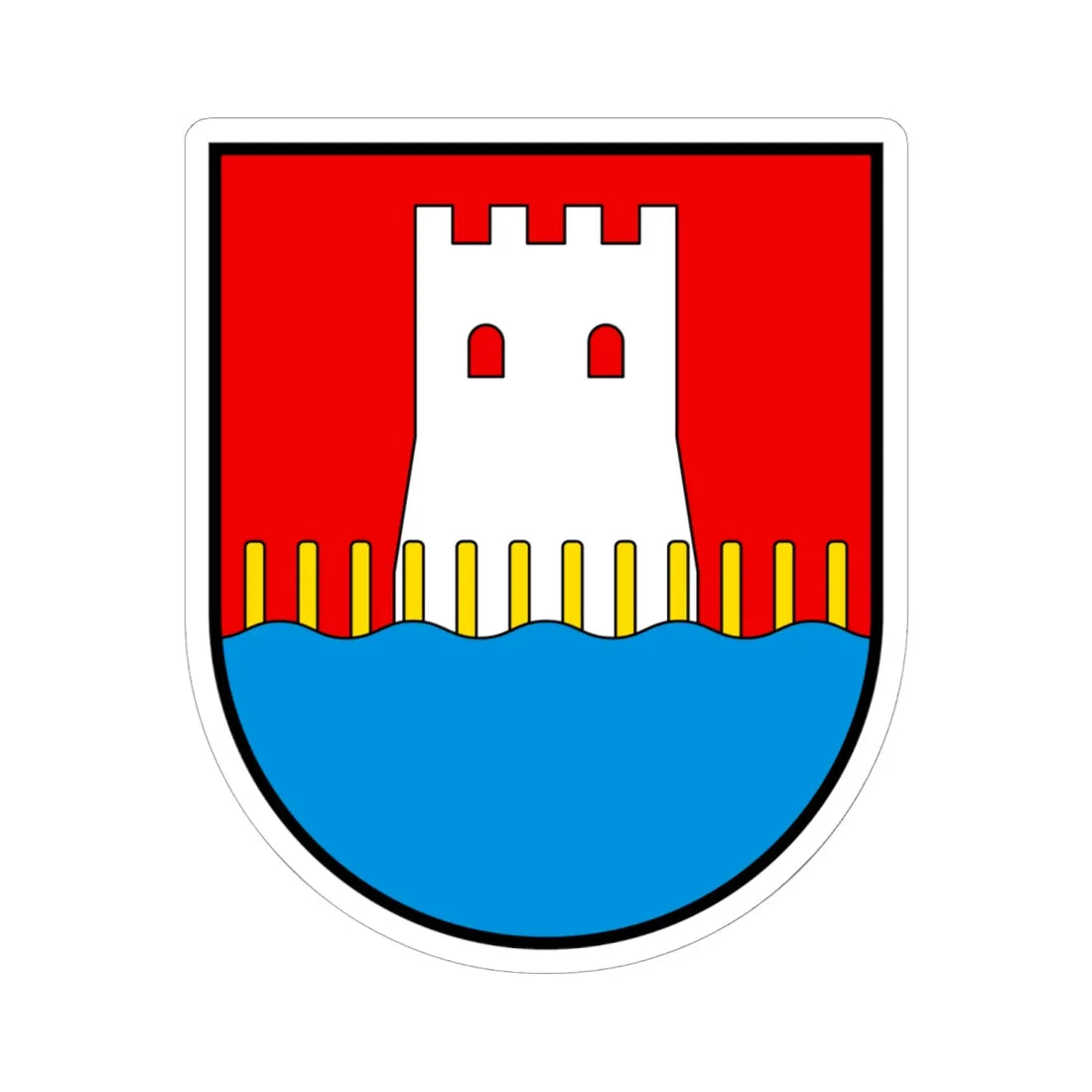 CHE Stansstad COA (Switzerland) (Coat of Arms) STICKER Vinyl Kiss-Cut Decal 6 Inch White - The Sticker Space