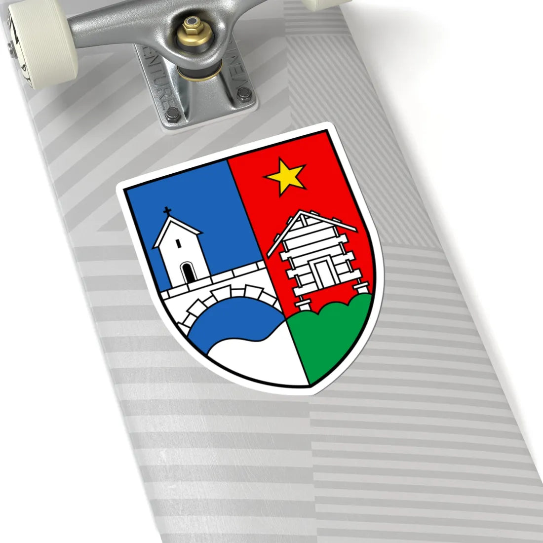 CHE Steg-Hohtenn COA (Switzerland) (Coat of Arms) STICKER Vinyl Kiss-Cut Decal - The Sticker Space