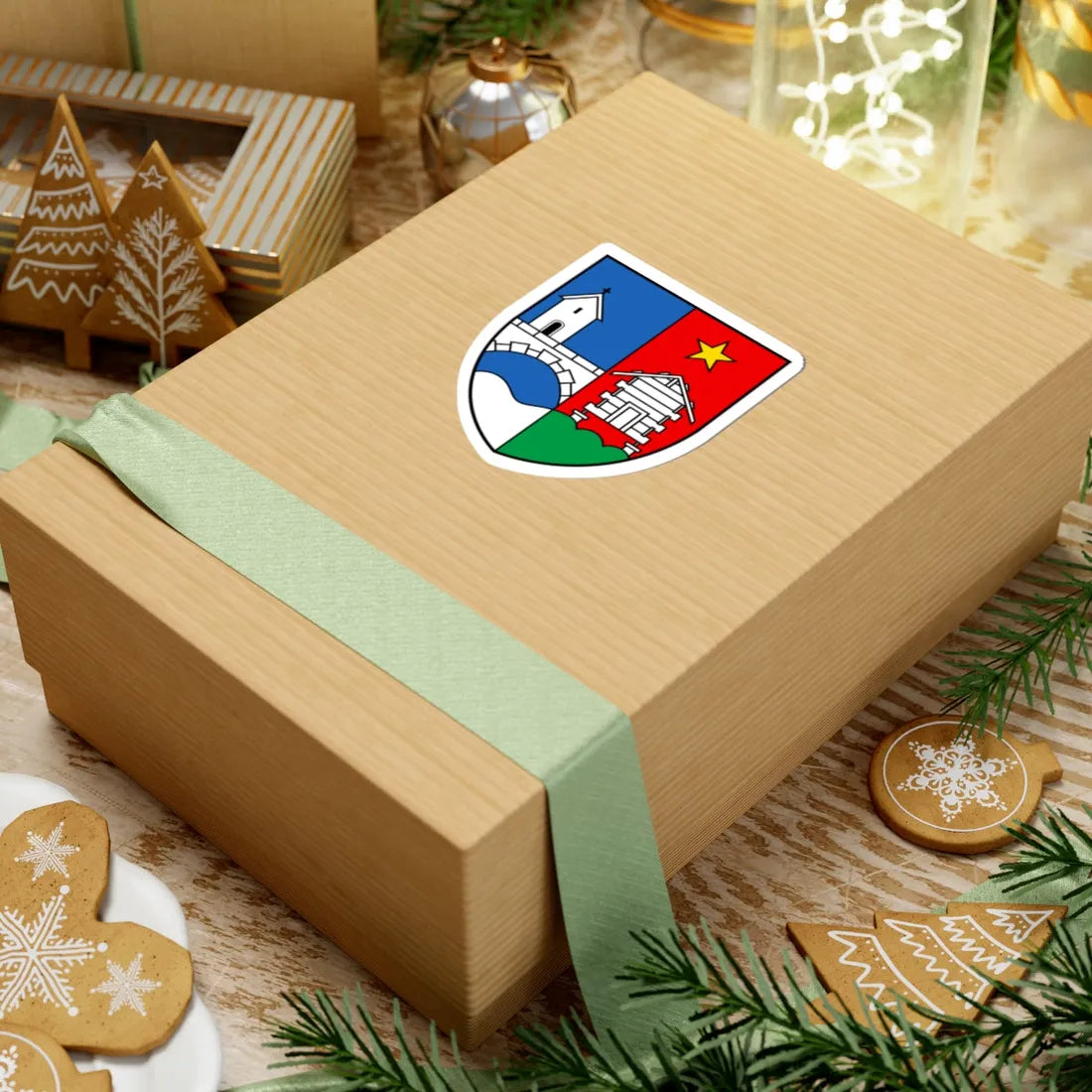 CHE Steg-Hohtenn COA (Switzerland) (Coat of Arms) STICKER Vinyl Kiss-Cut Decal - The Sticker Space