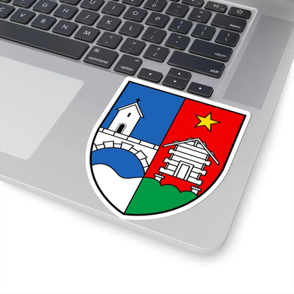 CHE Steg-Hohtenn COA (Switzerland) (Coat of Arms) STICKER Vinyl Kiss-Cut Decal - The Sticker Space