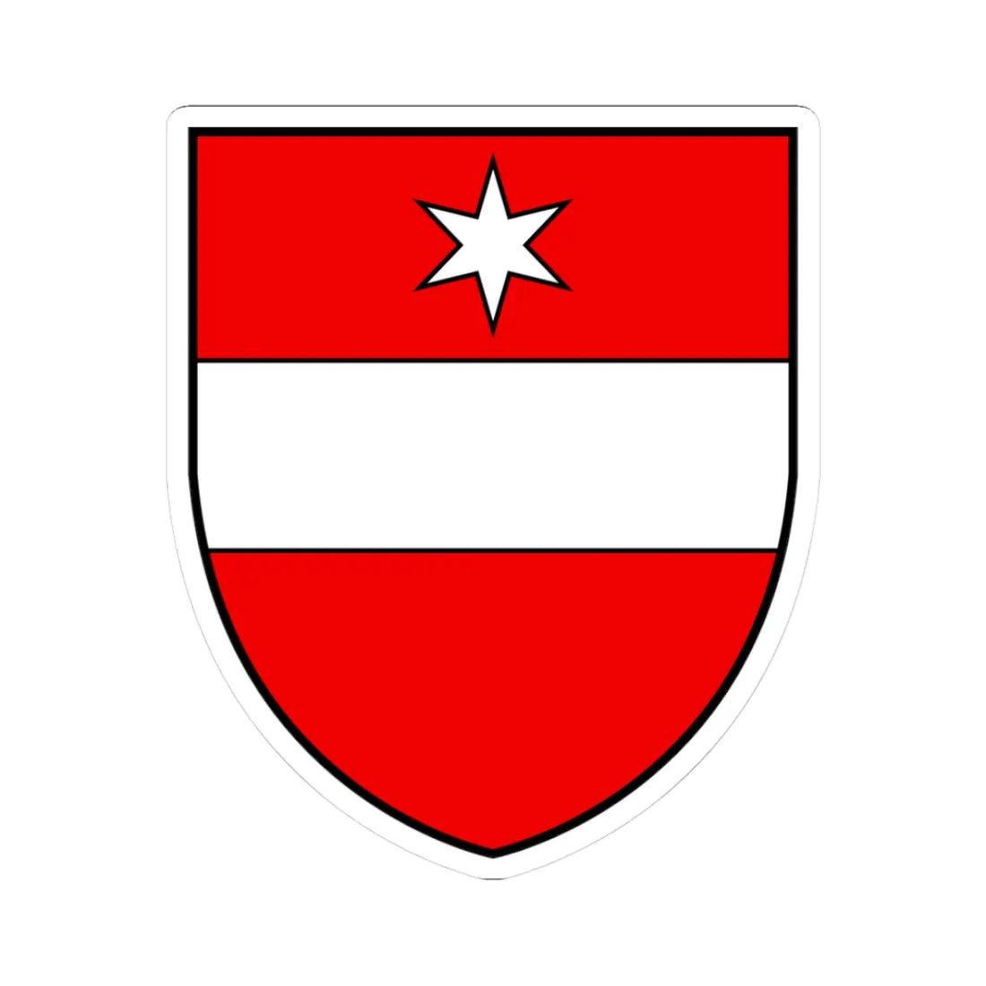 CHE Täsch COA alt (Switzerland) (Coat of Arms) STICKER Vinyl Kiss-Cut Decal 3 Inch White - The Sticker Space