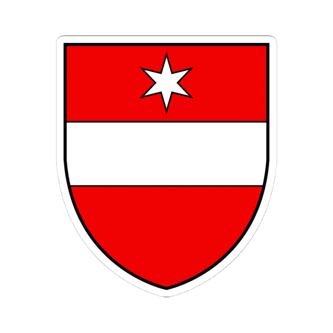 CHE Täsch COA alt (Switzerland) (Coat of Arms) STICKER Vinyl Kiss-Cut Decal 4 Inch White - The Sticker Space