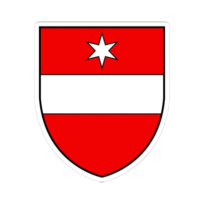 CHE Täsch COA alt (Switzerland) (Coat of Arms) STICKER Vinyl Kiss-Cut Decal 4 Inch White - The Sticker Space