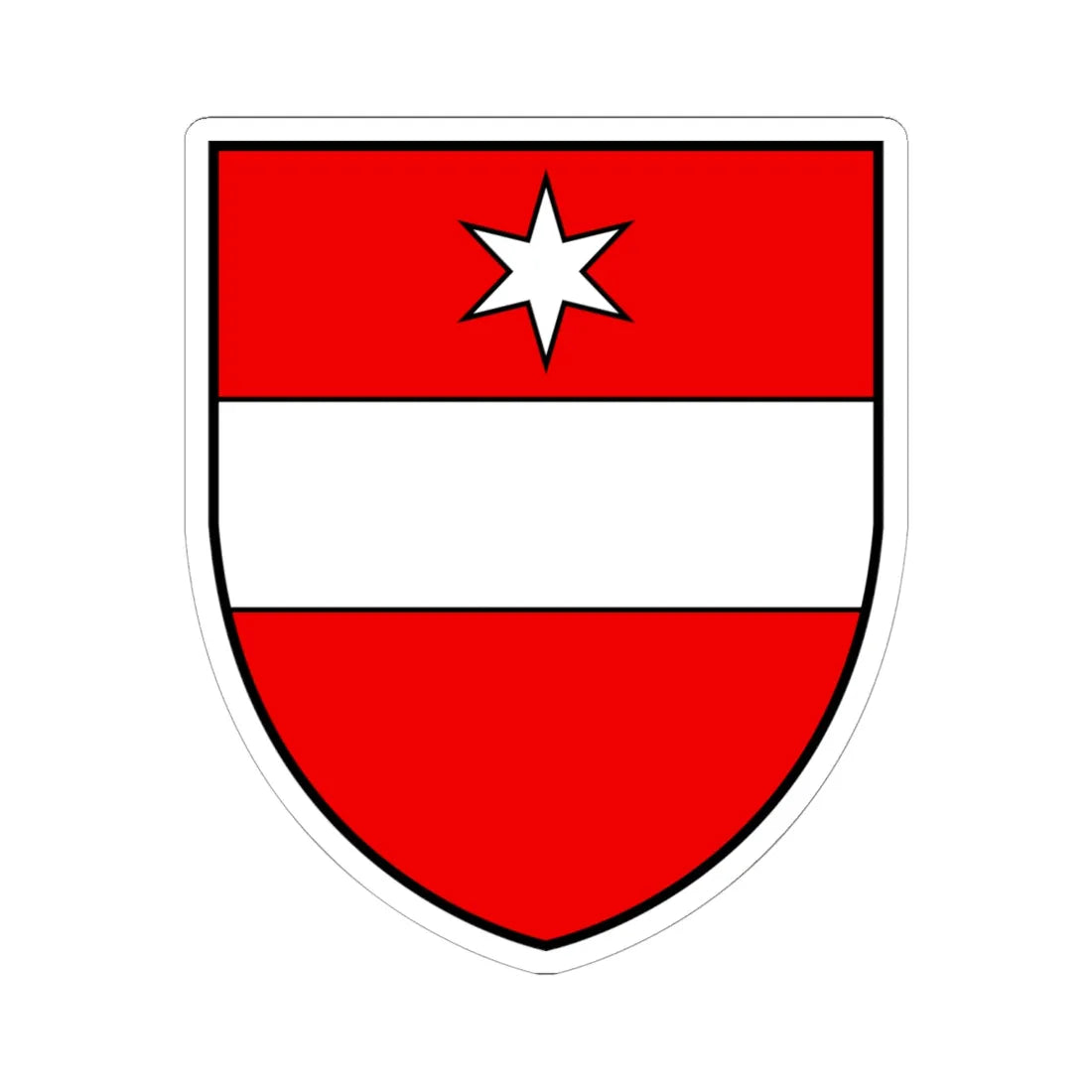 CHE Täsch COA alt (Switzerland) (Coat of Arms) STICKER Vinyl Kiss-Cut Decal 6 Inch White - The Sticker Space