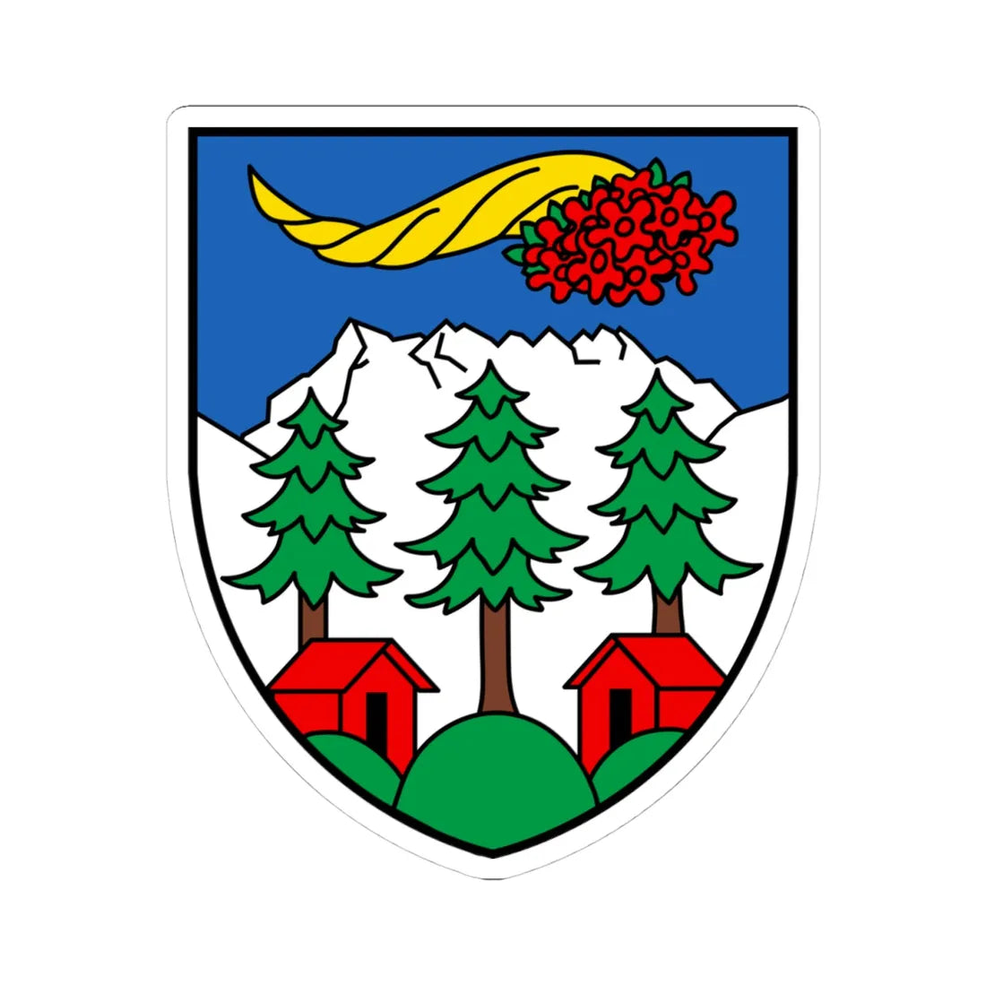CHE Val-dIlliez COA (Switzerland) (Coat of Arms) STICKER Vinyl Kiss-Cut Decal 4 Inch White - The Sticker Space