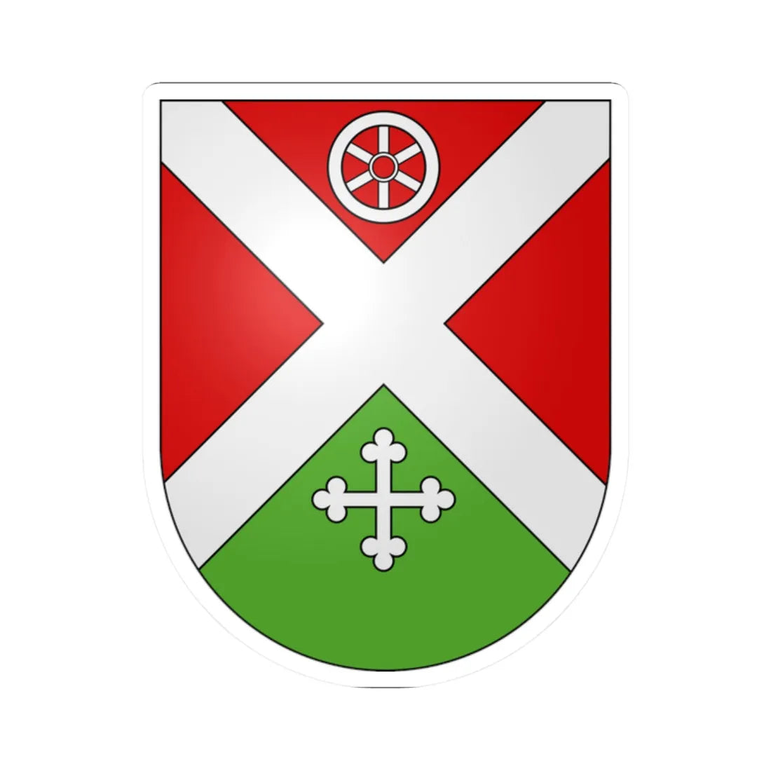 CHE Villaz COA (Switzerland) (Coat of Arms) STICKER Vinyl Kiss-Cut Decal 2 Inch White - The Sticker Space