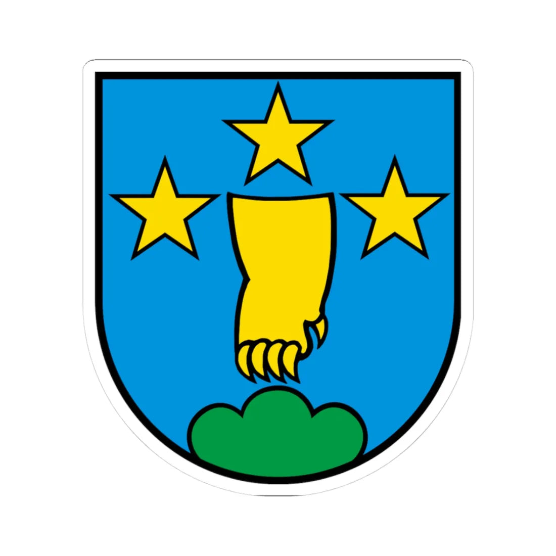 CHE Villigen COA (Switzerland) (Coat of Arms) STICKER Vinyl Kiss-Cut Decal 3 Inch White - The Sticker Space