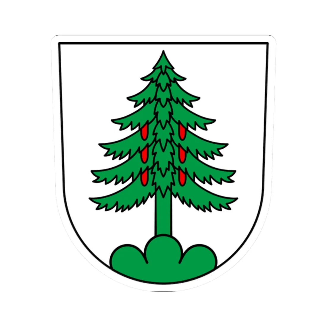 CHE Walchwil COA (Switzerland) (Coat of Arms) STICKER Vinyl Kiss-Cut Decal 2 Inch White - The Sticker Space