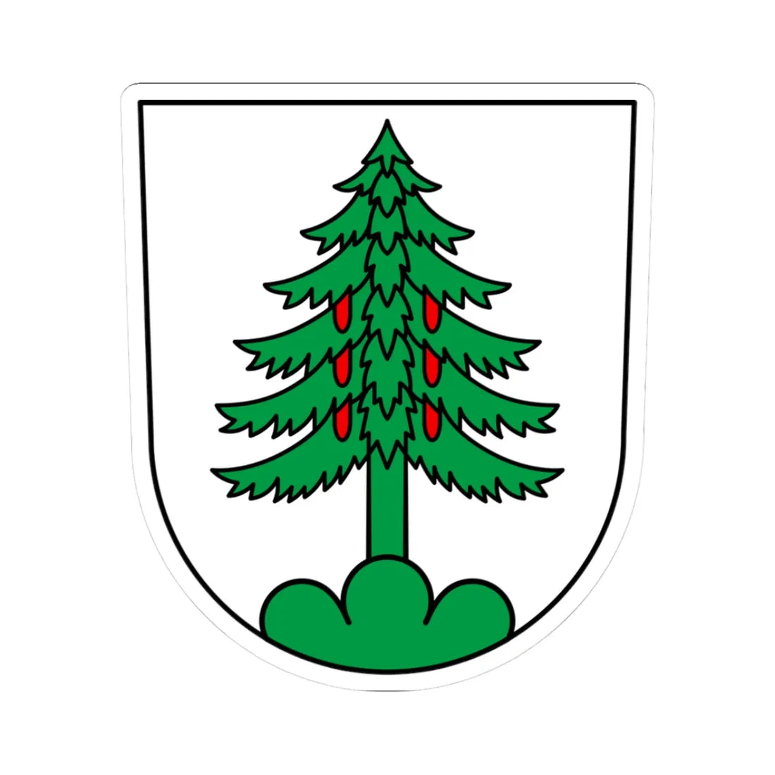 CHE Walchwil COA (Switzerland) (Coat of Arms) STICKER Vinyl Kiss-Cut Decal 3 Inch White - The Sticker Space