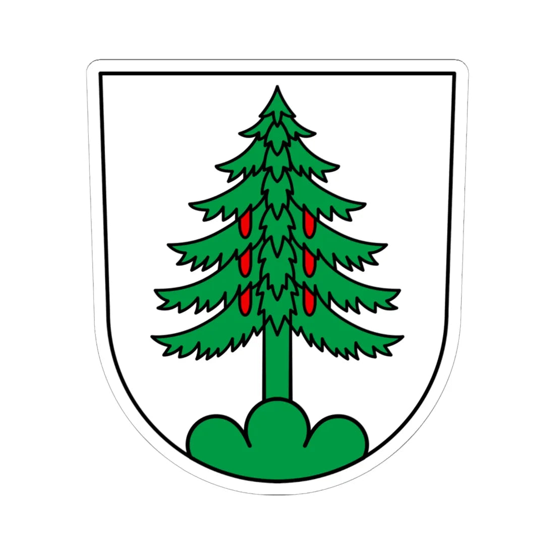 CHE Walchwil COA (Switzerland) (Coat of Arms) STICKER Vinyl Kiss-Cut Decal 6 Inch White - The Sticker Space