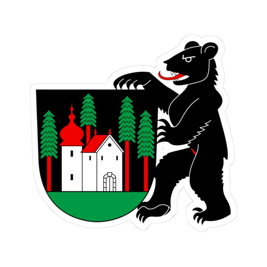 CHE Waldstatt COA (Switzerland) (Coat of Arms) STICKER Vinyl Kiss-Cut Decal 3 Inch White - The Sticker Space