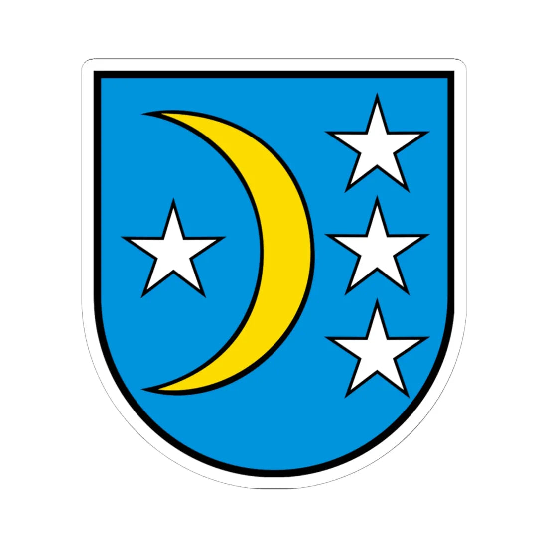 CHE Waltenschwil COA (Switzerland) (Coat of Arms) STICKER Vinyl Kiss-Cut Decal 6 Inch White - The Sticker Space