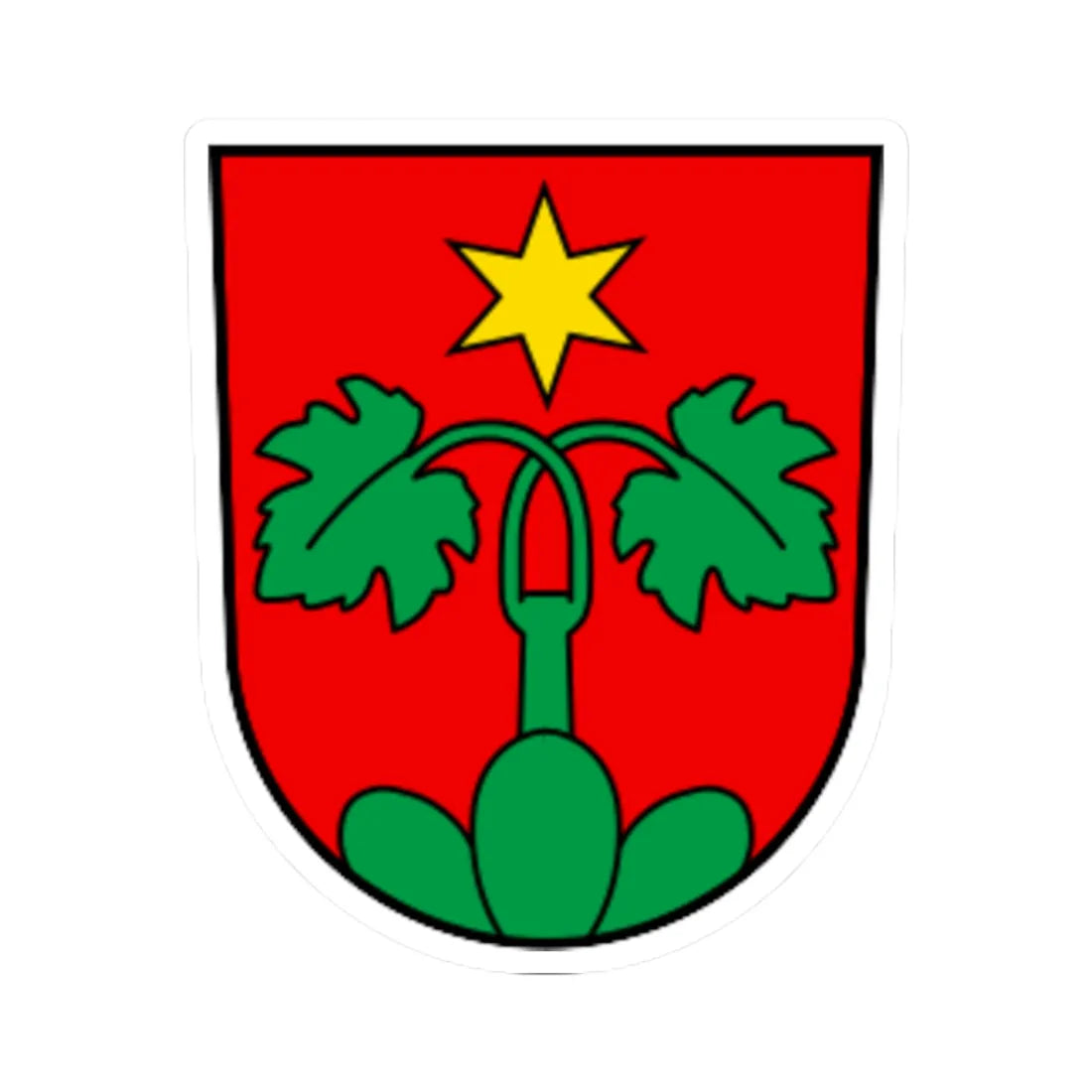 CHE Wartau COA (Switzerland) (Coat of Arms) STICKER Vinyl Kiss-Cut Decal 3 Inch White - The Sticker Space
