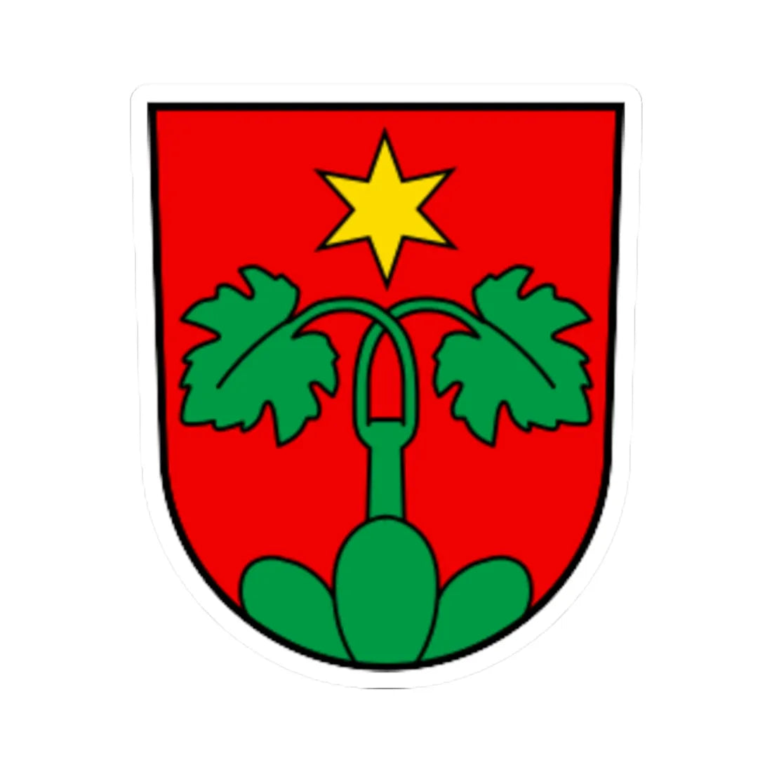 CHE Wartau COA (Switzerland) (Coat of Arms) STICKER Vinyl Kiss-Cut Decal 4 Inch White - The Sticker Space