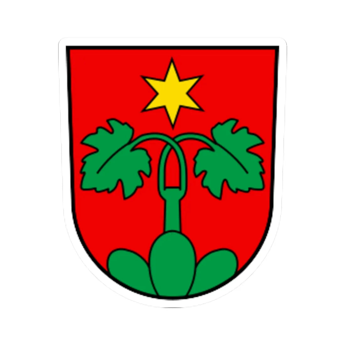 CHE Wartau COA (Switzerland) (Coat of Arms) STICKER Vinyl Kiss-Cut Decal 6 Inch White - The Sticker Space