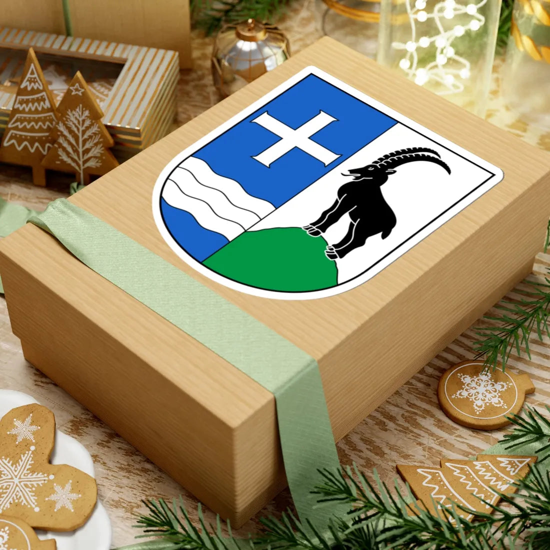 CHE Wildhaus-Alt St. Johann COA (Switzerland) (Coat of Arms) STICKER Vinyl Kiss-Cut Decal - The Sticker Space